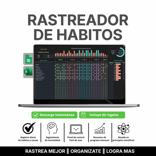 Rastreador de hábitos para Excel y Google Sheets